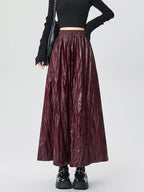 Amelia Crinkle Leather Maxi Skirt