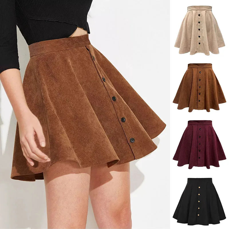 Cordelia A-Line Corduroy Skirt